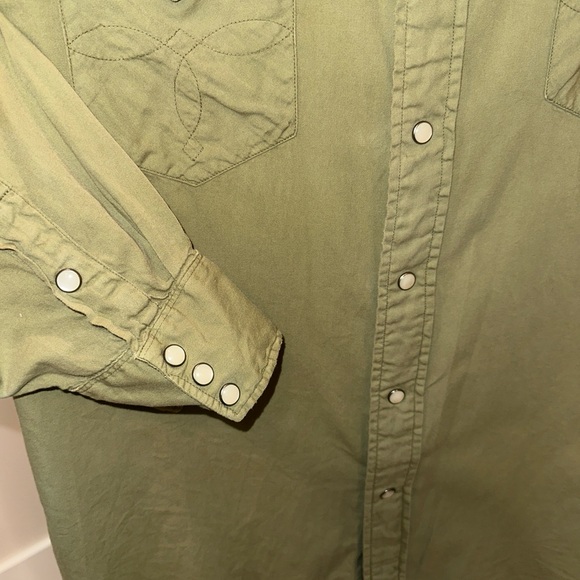 RRL Ralph Lauren Men’s Olive Western Shirt Men’s XL Tall, Women’s 2XL - Picture 7 of 7